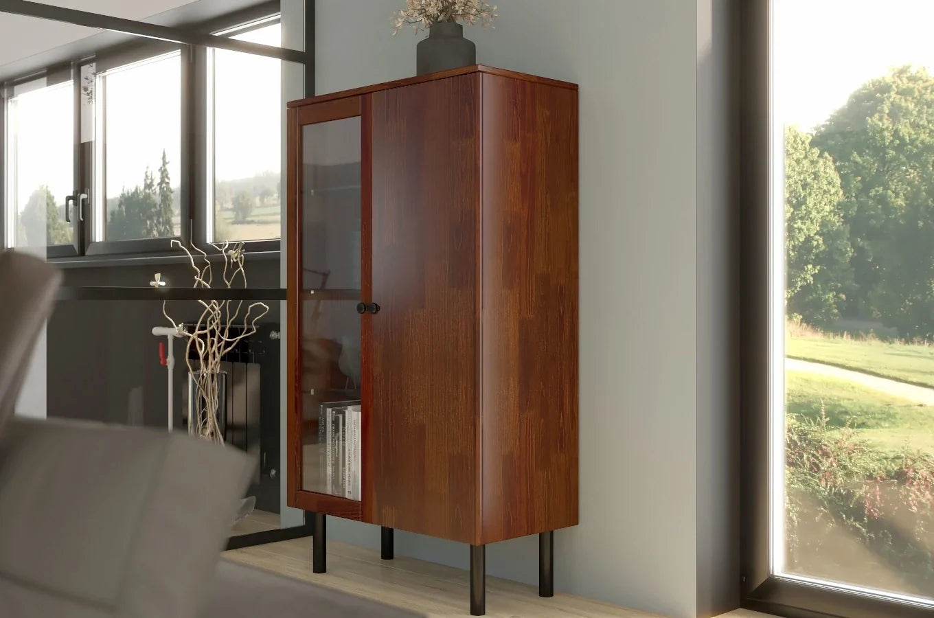 NORVIK High Pine Display Cabinet 80CM