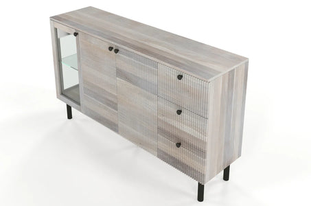 NORVIK Oak Chest 160CM with Glass Door