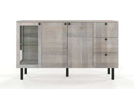 NORVIK Oak Chest 160CM with Glass Door