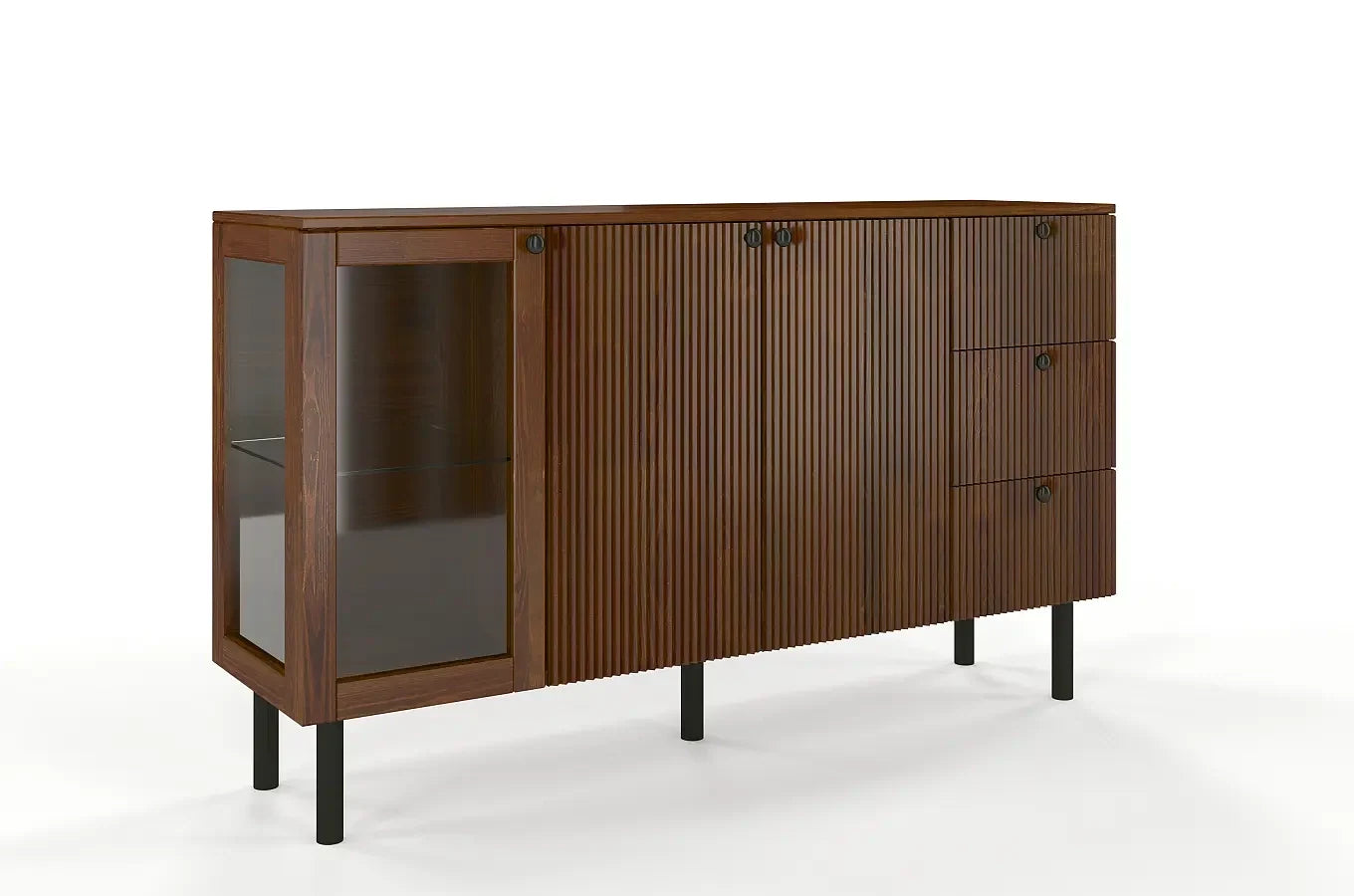 NORVIK Pine Chest 160CM with Glass Door