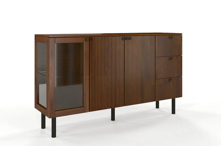 NORVIK Pine Chest 160CM with Glass Door