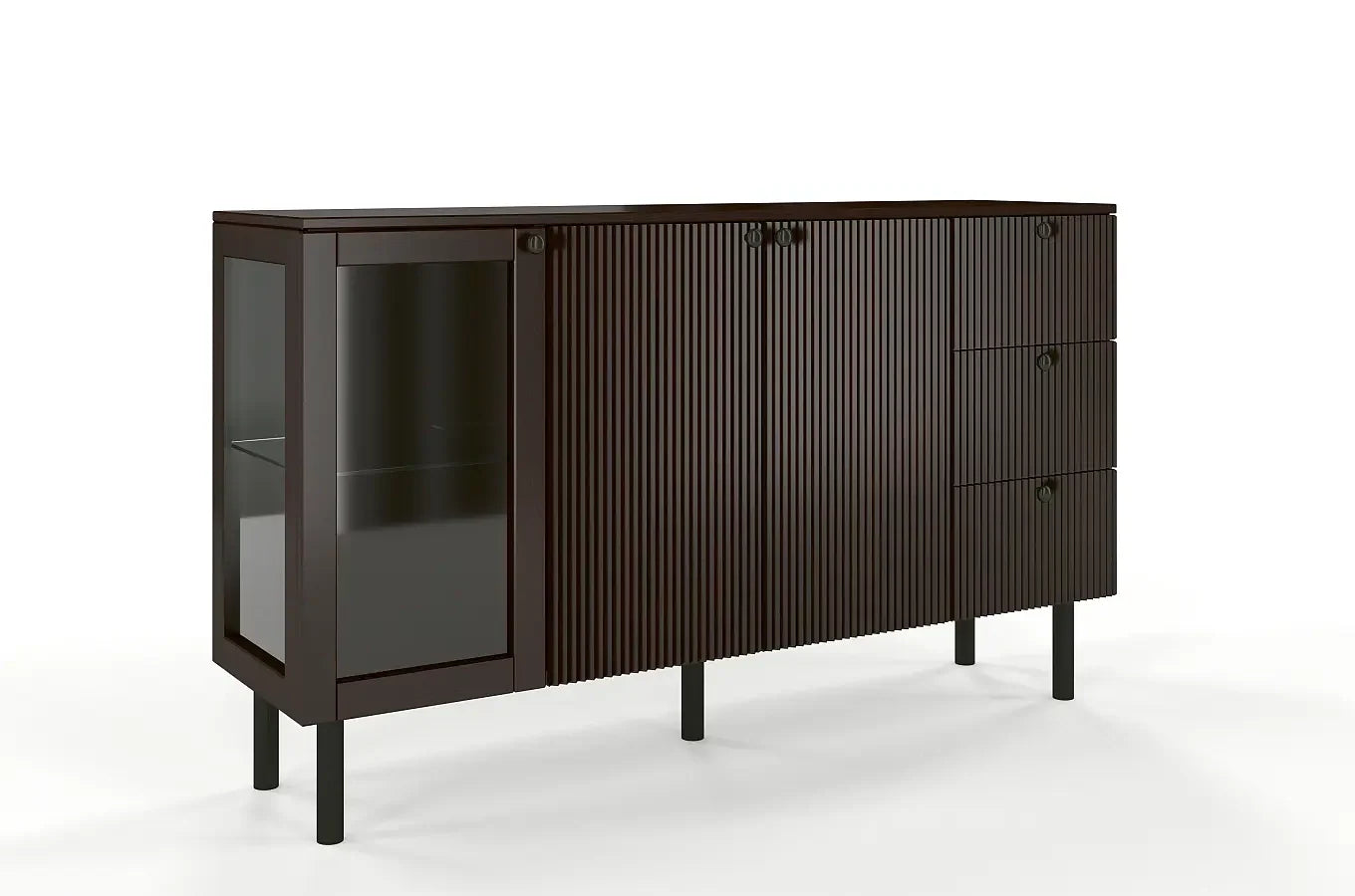 NORVIK Pine Chest 160CM with Glass Door