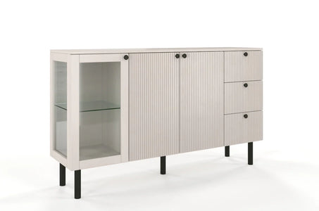 NORVIK Pine Chest 160CM with Glass Door