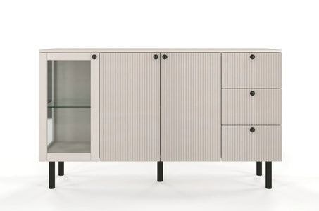 NORVIK Pine Chest 160CM with Glass Door