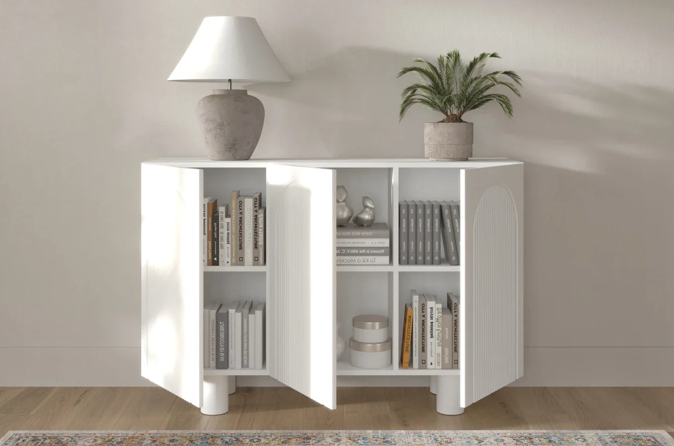 RITA White Chest 135CM with Arches