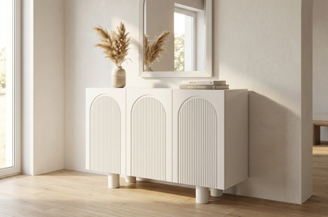 RITA White Chest 135CM with Arches