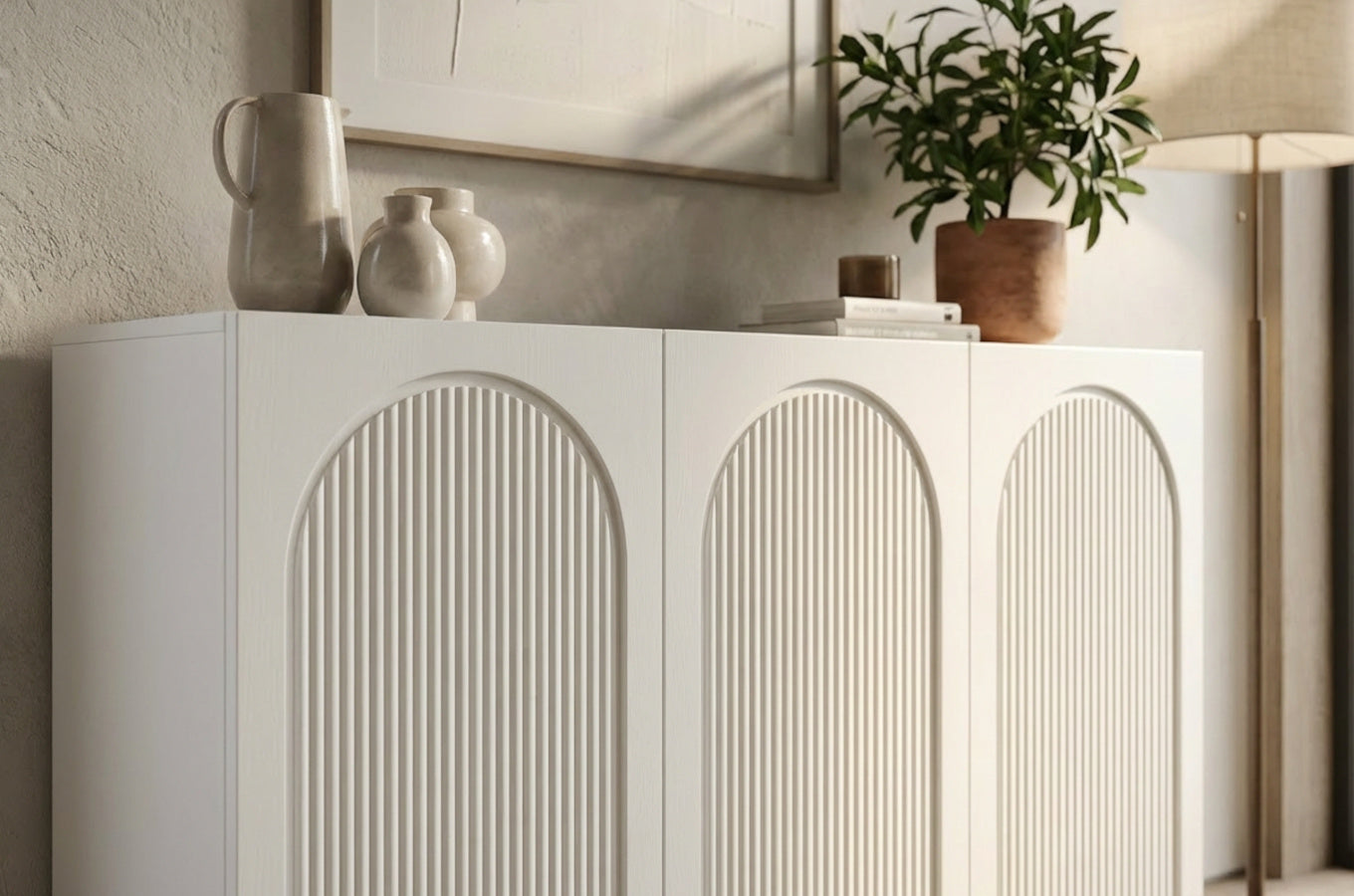 RITA White Chest 135CM with Arches