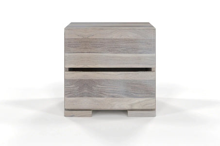 SANDEMO High Oak Bedside Cabinet with 2 Drawers