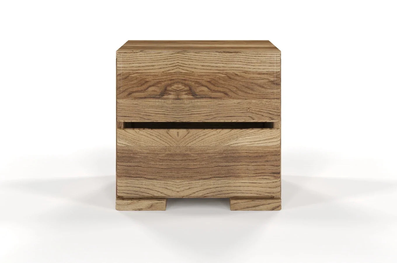 SANDEMO High Oak Bedside Cabinet with 2 Drawers