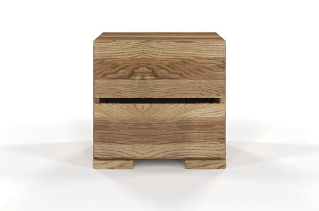 SANDEMO High Oak Bedside Cabinet with 2 Drawers
