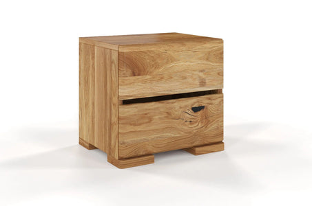 SANDEMO High Oak Bedside Cabinet with 2 Drawers