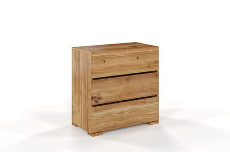 SANDEMO Oak 3 Drawer Chest 80CM