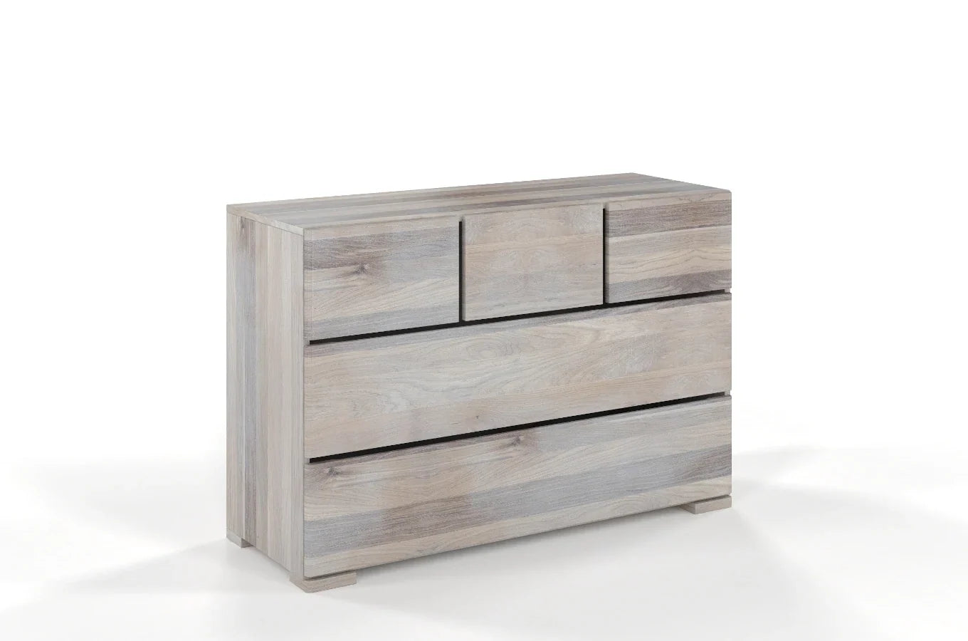 SANDEMO Oak 5 Drawer Chest 120CM (3+2)