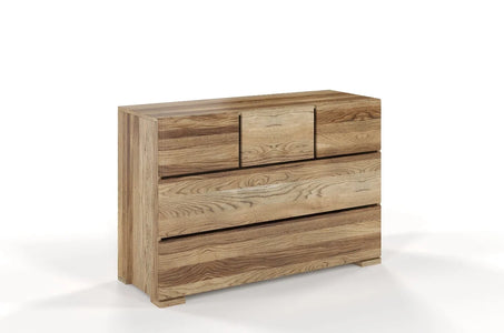 SANDEMO Oak 5 Drawer Chest 120CM (3+2)