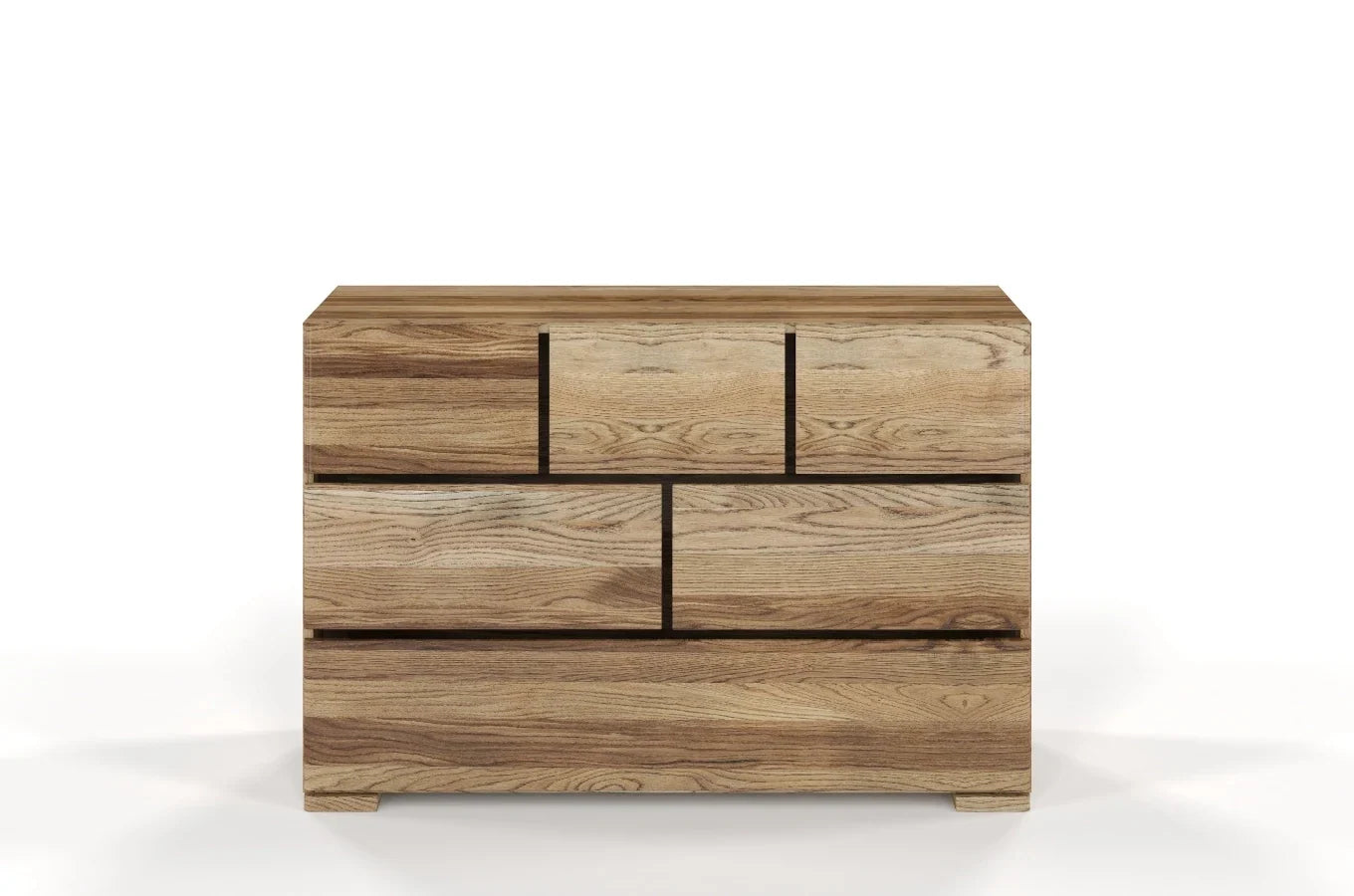 SANDEMO Oak 6 Drawer Chest 120CM (3+2+1)
