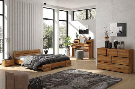 SANDEMO Oak 6 Drawer Chest 120CM (3+2+1)
