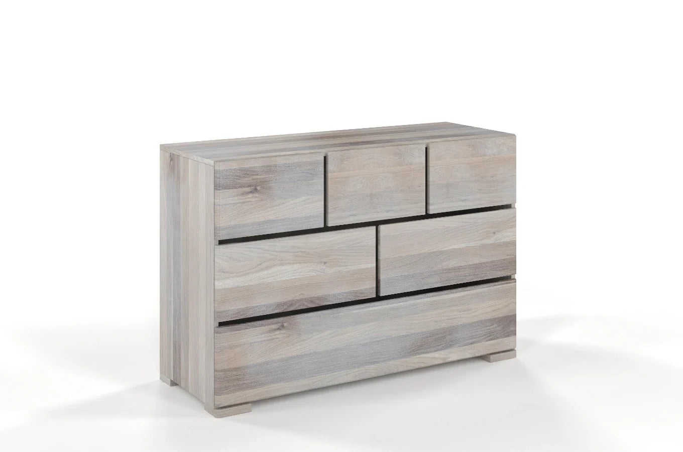 SANDEMO Oak 6 Drawer Chest 120CM (3+2+1)