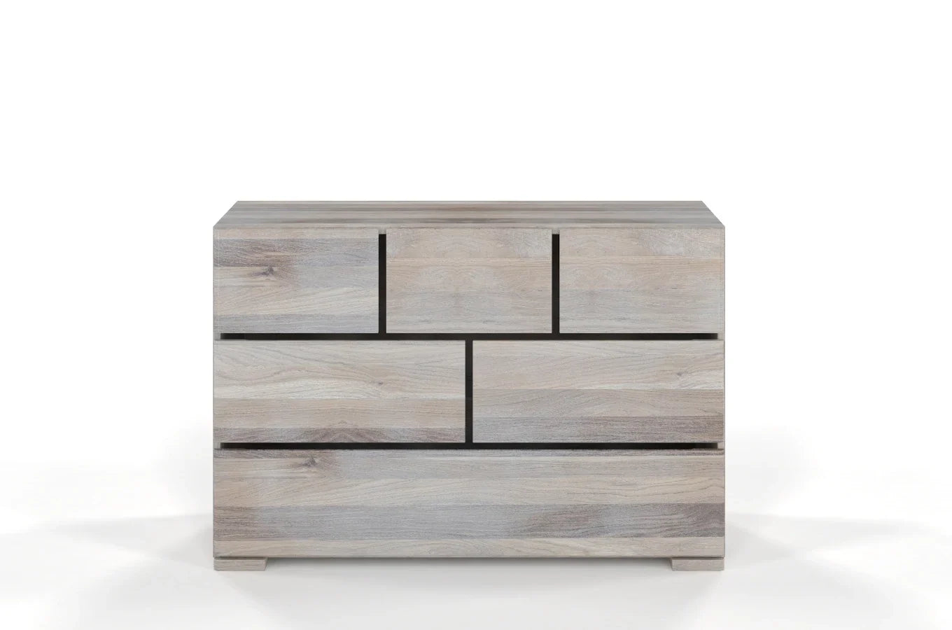 SANDEMO Oak 6 Drawer Chest 120CM (3+2+1)