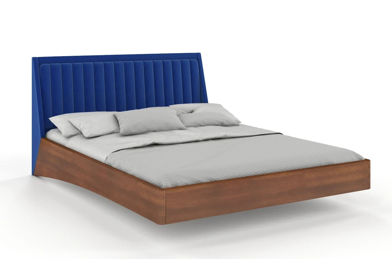 ULF Beech Floating Bed with Upholstered Headboard