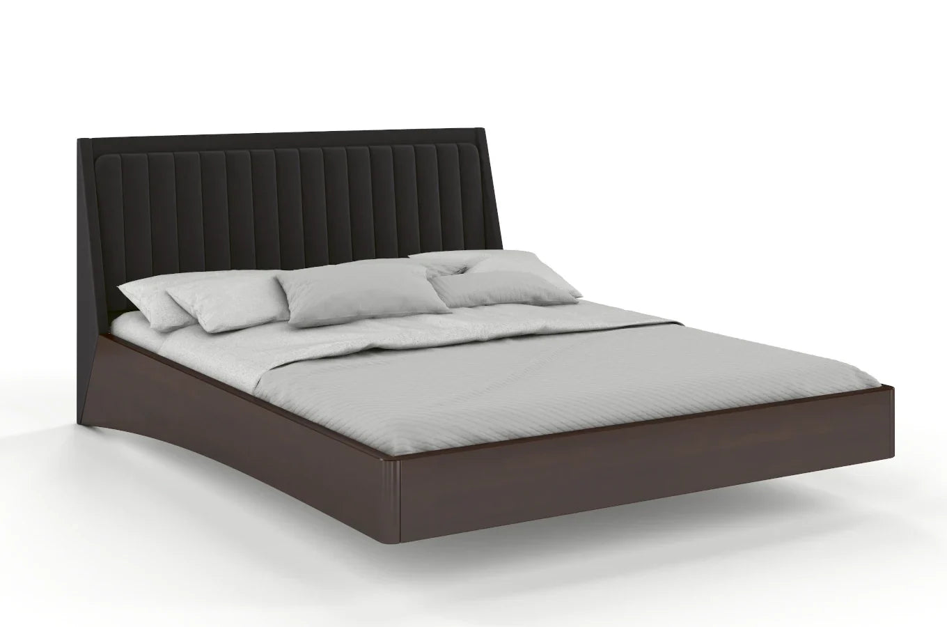 ULF Beech Floating Bed with Upholstered Headboard