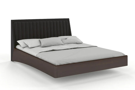 ULF Beech Floating Bed with Upholstered Headboard