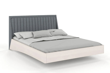 ULF Beech Floating Bed with Upholstered Headboard