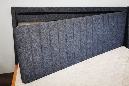 ULF Beech Floating Bed with Upholstered Headboard
