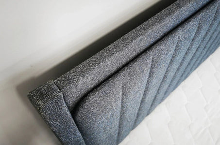 ULF Beech Floating Bed with Upholstered Headboard