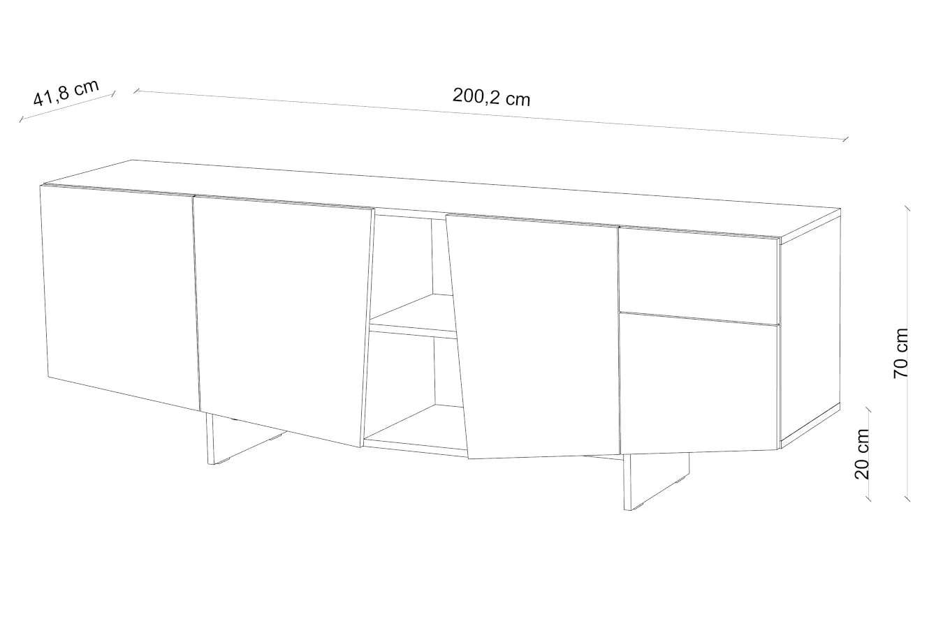 WING Grey Chest 200CM
