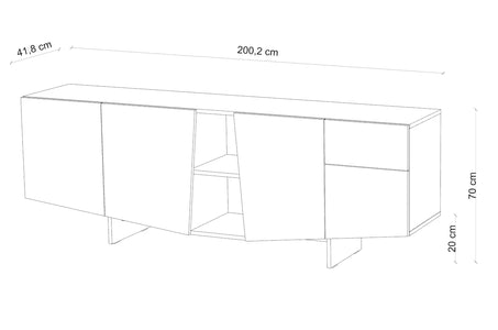 WING Grey Chest 200CM