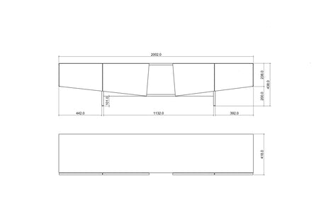 WING Grey TV Unit 200CM