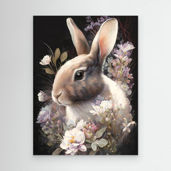 Rabbit and Flowers 3 by Bilge Paksoylu
