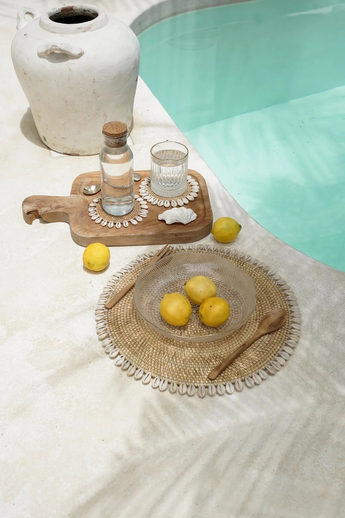 Rattan Shell Coaster Set of 2