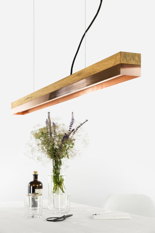 Copper bar deals pendant light
