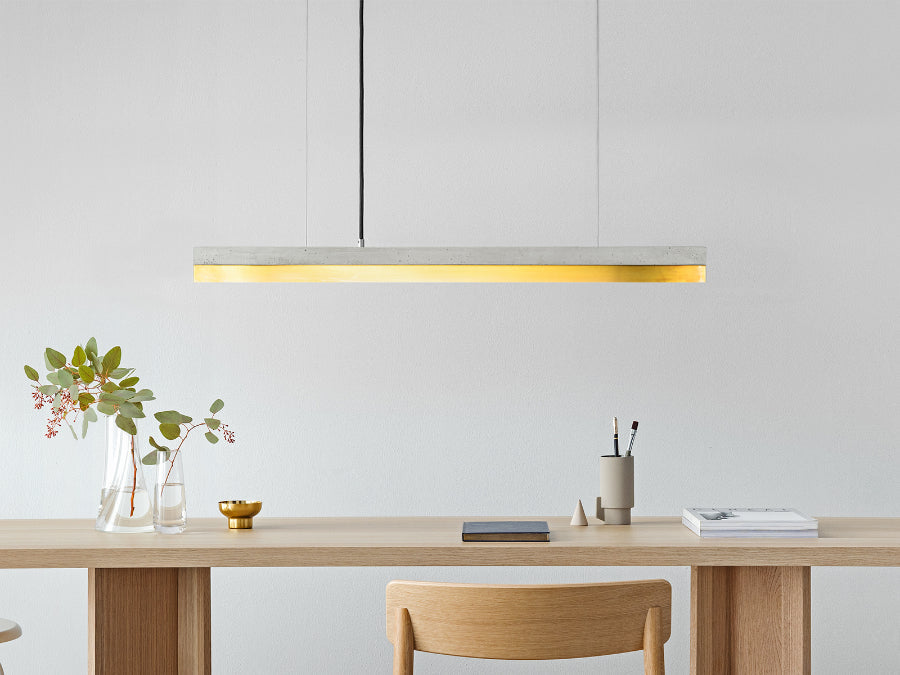 [C2] Kleine LED-Anhänger aus Beton und Messing, 92 cm