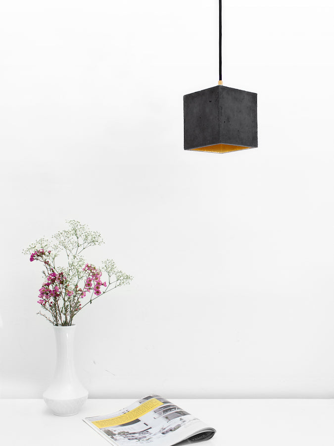 [B1] Pendant Dark Grey Cubic