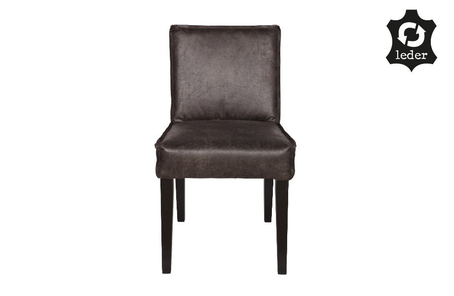 LOFT Black Leather Set of 2 Chairs