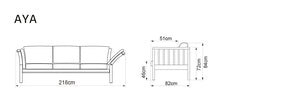 AYA 3 Seater Sofa 197CM