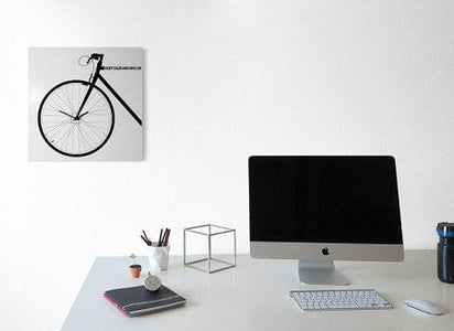 BIKE Wall Clock, White 50 CM & 80 CM, dESIGNoBJECT- D40Studio