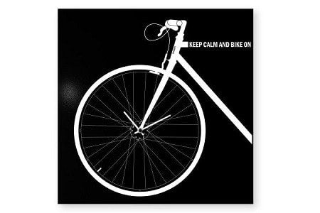 BIKE Wall Clock, Black 50 CM, dESIGNoBJECT- D40Studio