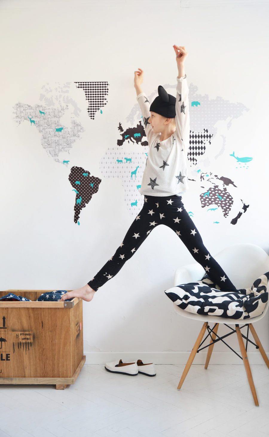 MAP 3 Black And White Wall Sticker