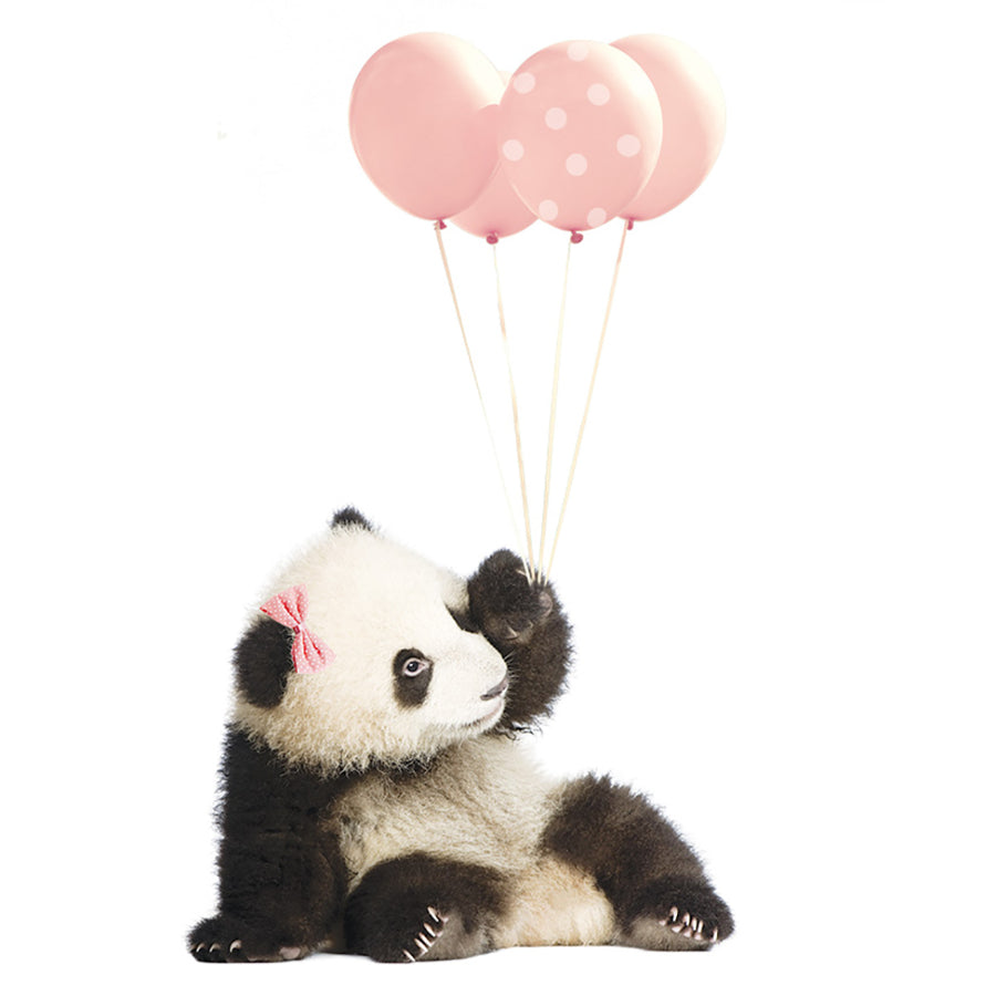 PANDA With Pink Balloons Wall Sticker