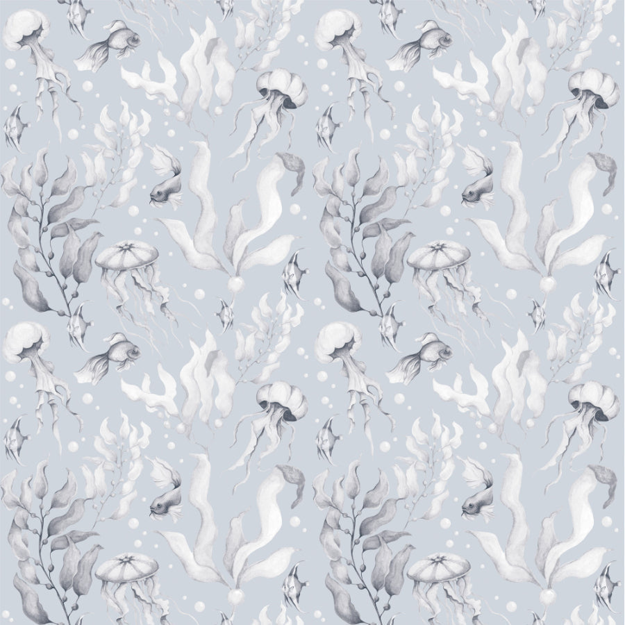 MAGIC Of The Ocean Creamy Blue Small Wallpaper 50x280CM