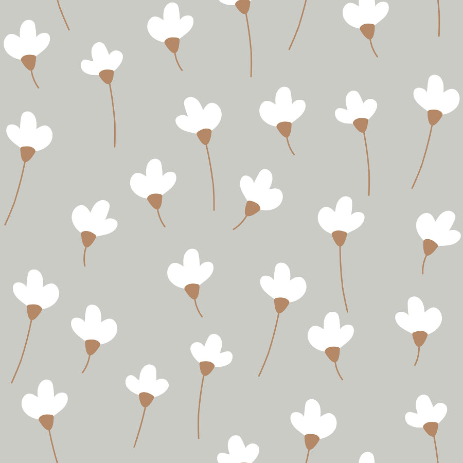 Daisies On Grey Wallpaper 50x280CM