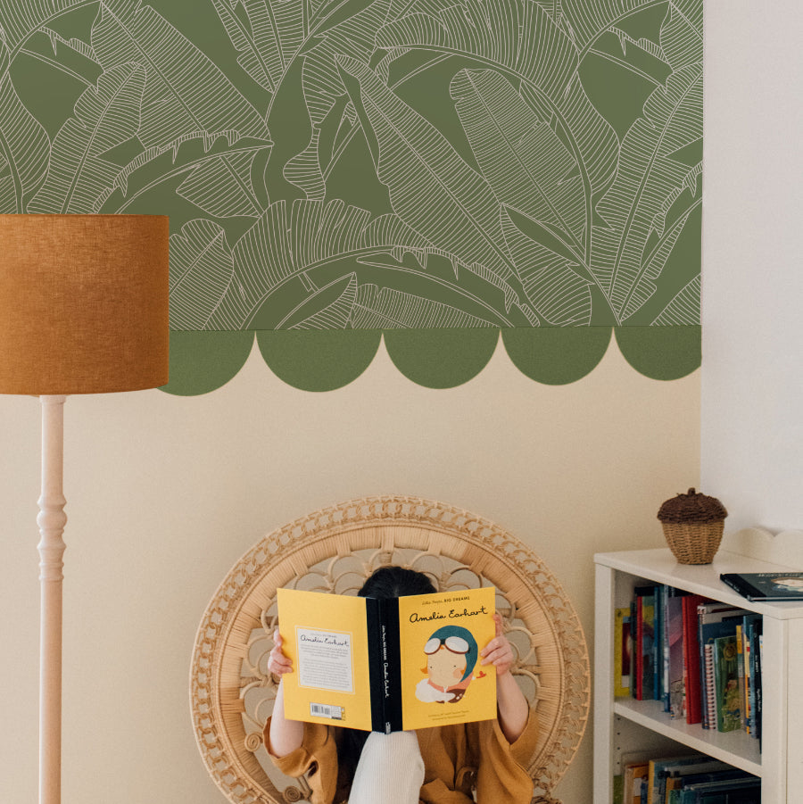 PALM LEAVES Green Wallpaper 100x280CM