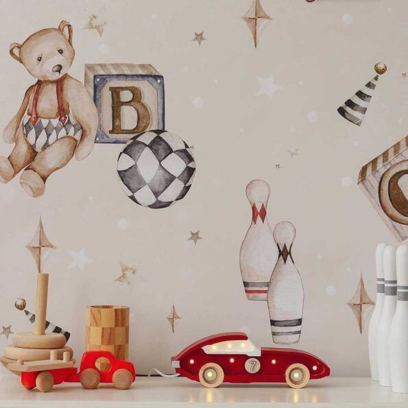 TEDDY Bears Beige Wallpaper 100x280CM