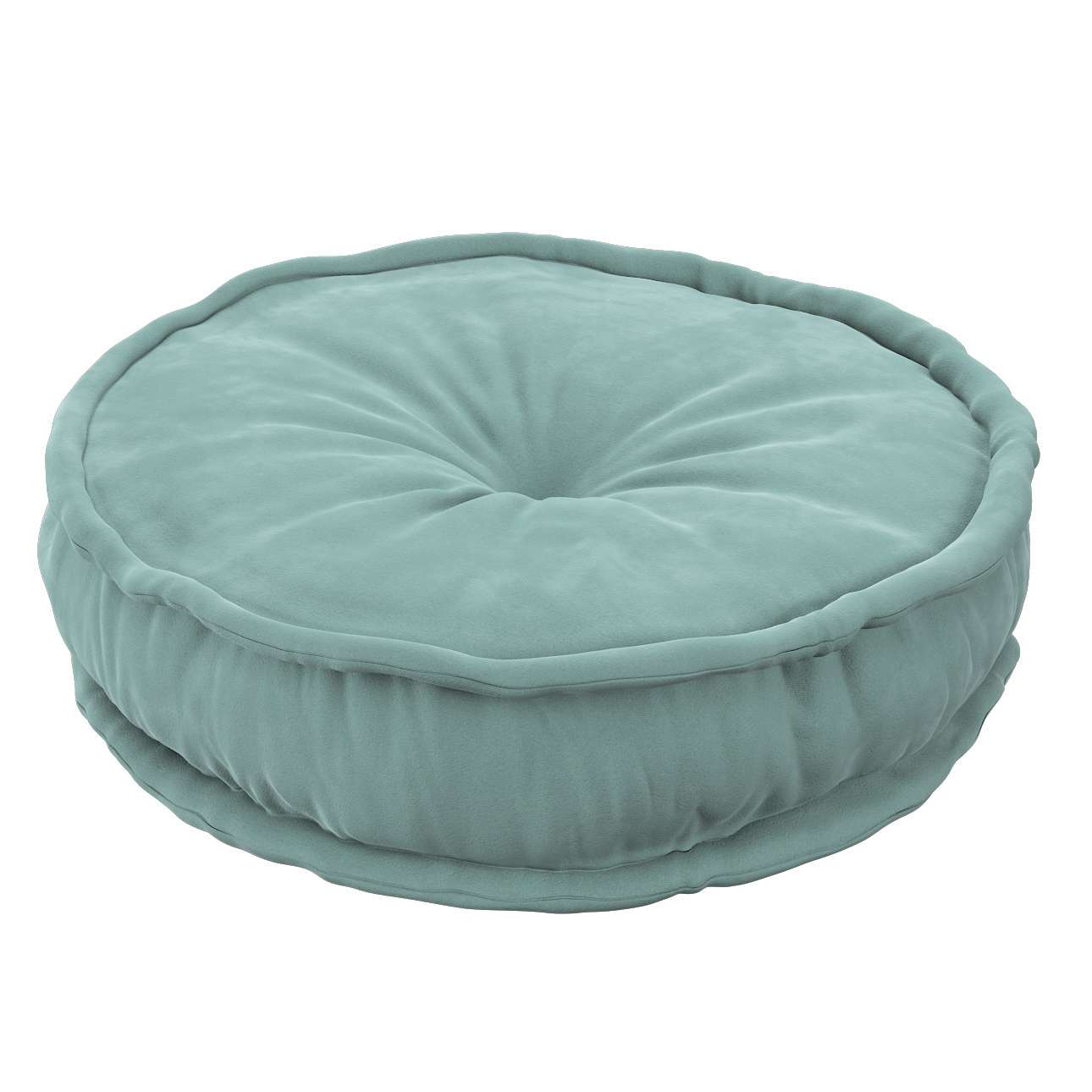 French pouf 50x13cm - Posh Velvet - dusty mint green