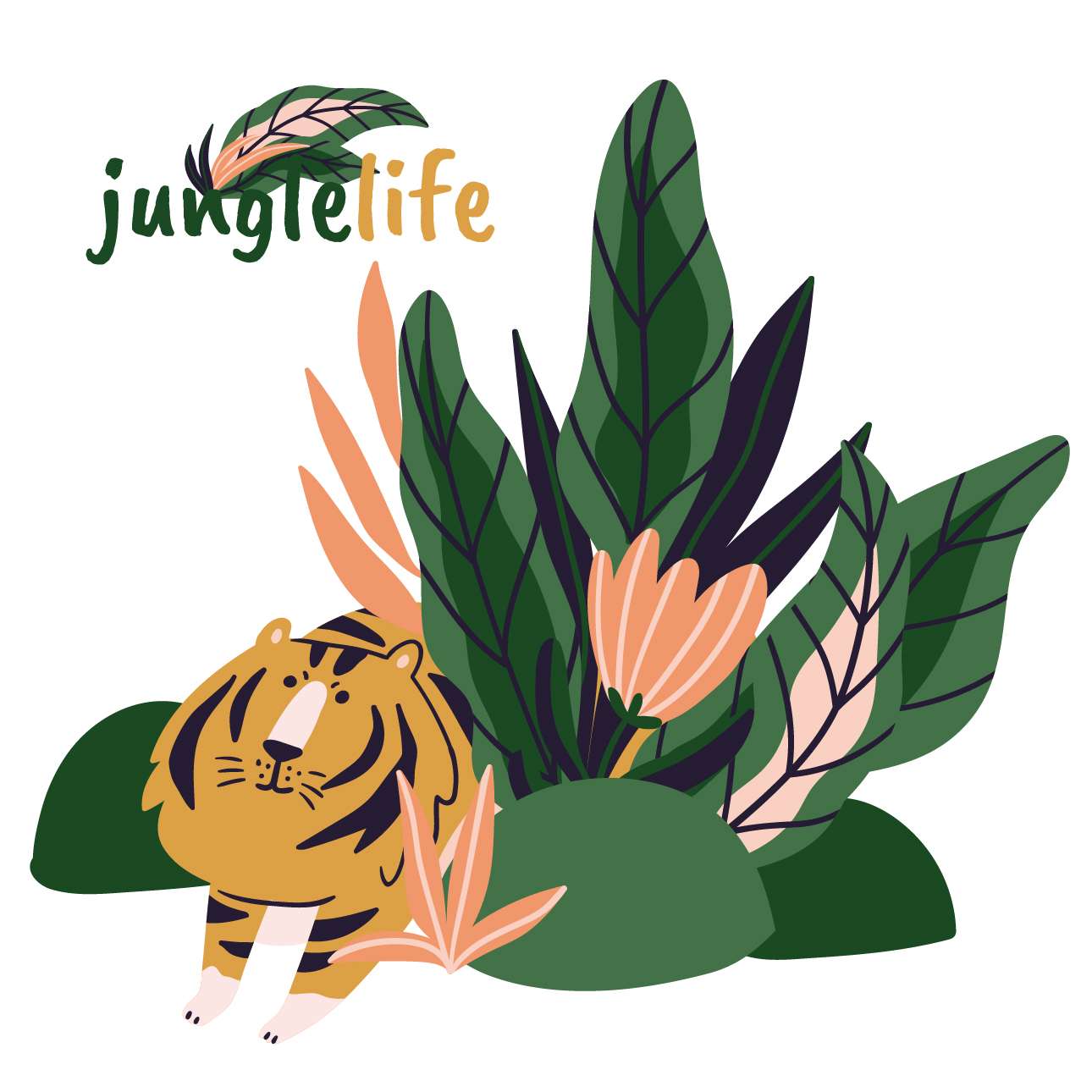 Jungle Life Lion Sticker - 95 x 65 cm