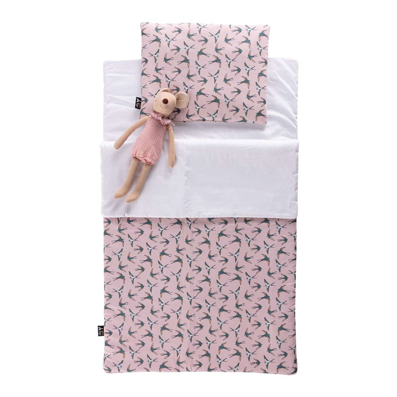 Toddler sleeping bag Pink & Swallows - 65 x 100 - pink