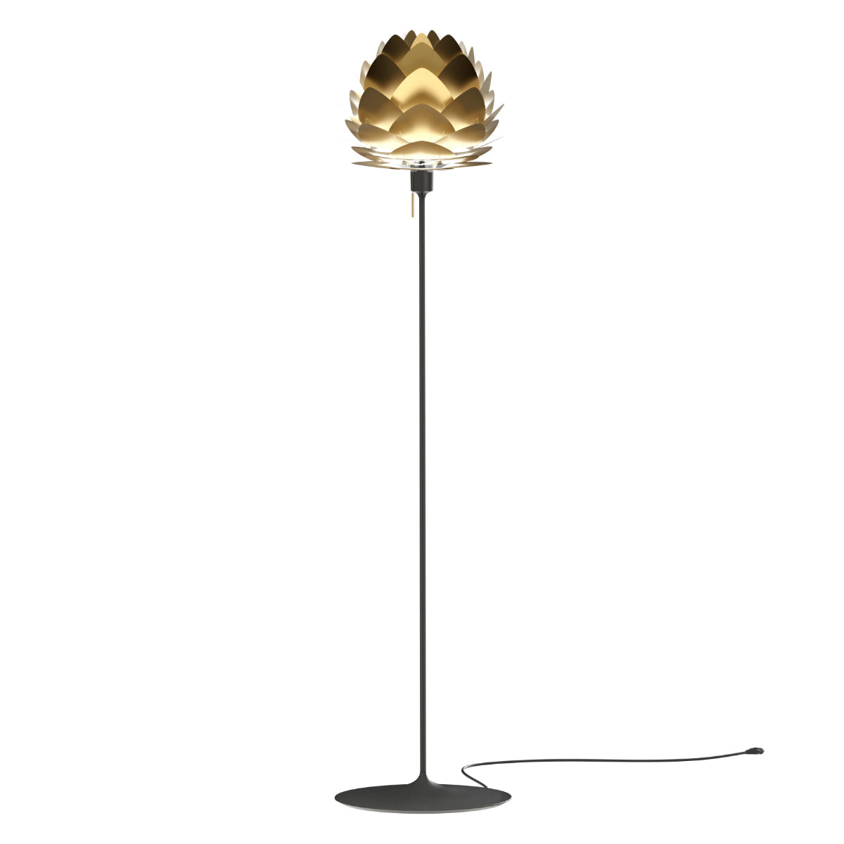 ALUVIA Stehlampe aus gebürstetem Messing